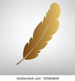 Feather sign. Flat style icon