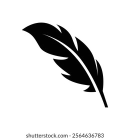 Feather silhouette design pen icon vector illustration