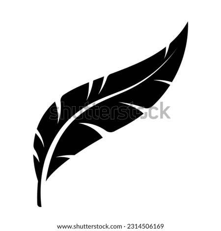 Feather silhouette icon flat vector illustration logo clipart