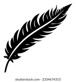 Feather silhouette icon symbol. Vector illustration