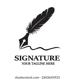 Feather silhouette ink logo design inspiration