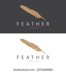 Logotipo Feather Silhouette, Autor Diseño Plantilla de Ilustración de Vectores Sencillos Elegantes de Lujo