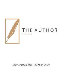 Logotipo Feather Silhouette, Autor Diseño Plantilla de Ilustración de Vectores Sencillos Elegantes de Lujo