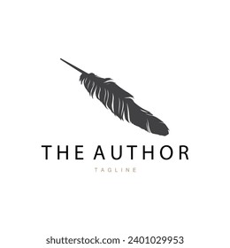 Feather Silhouette Logo, Author Design Luxury einfache elegante Vektorgrafik Vorlage
