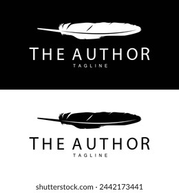 Feather Silhouette Logo, Autor Design Luxus einfache elegante Vektor-Illustration-Vorlage