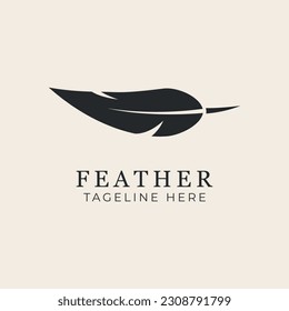 feather silhouette logo design vector art illustration