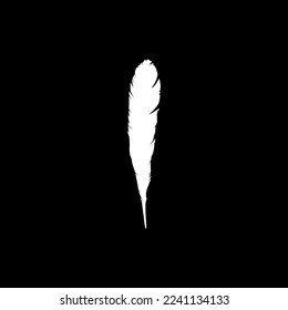 Feather Silhouette for Logo, Pictogram, Apps, Website or Graphic Design Element. Vector Illustration