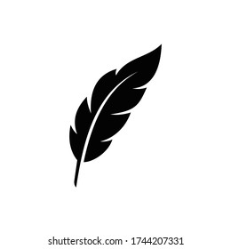 Feather silhouette vector icon illustration