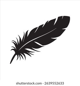 Feather Silhouette Vector Icon – Minimalist Quill Shape	