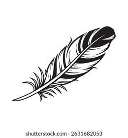 Design de ilustração de vetor de silhueta de penas sobre fundo branco