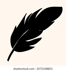 Feather silhouettes with doodle drawing style