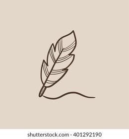 Feather sketch icon.