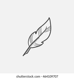 Feather sketch icon for web, mobile and infographics. Hand drawn vector isolated icon.