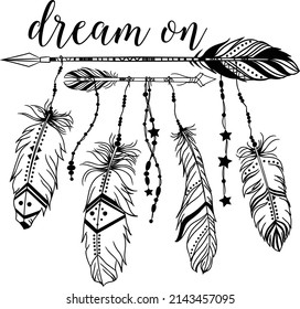 Feather Slogan Tshirt Print Design