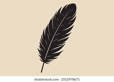 Uma pena com bordas suaves e nítidas totalmente pretas.