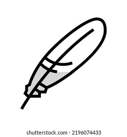 feather soft fluffy color icon vector. feather soft fluffy sign. isolated symbol illustration