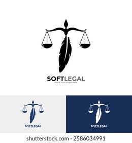 feather soft legal logo vector design. Suitable for Attorney at law logo, simple and clean vector