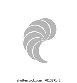 Feather and Spiral Logo Icon Element