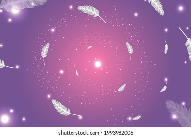 feather and star on bright background