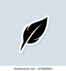 Feather sticker. Vector on isolated background. EPS 10.