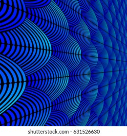 Feather styled background with curved lines styled as exotic bird plumage