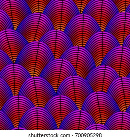 Feather styled background with curved lines styled as exotic bird plumage