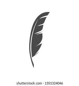 Feather symbol. Isolated on white background.