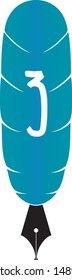 Feather symbol with numbers 0-9
