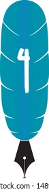 Feather symbol with numbers 0-9