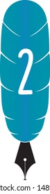 Feather symbol with numbers 0-9