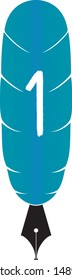Feather symbol with numbers 0-9