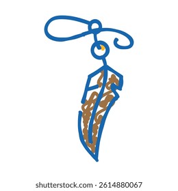 feather tattoo art vintage doodle icon sketch vector. feather tattoo art vintage sign. isolated symbol illustration