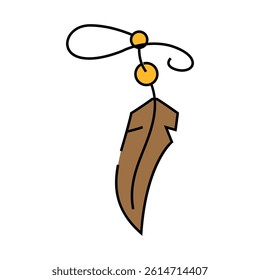 feather tattoo art vintage line icon vector. feather tattoo art vintage sign. isolated symbol illustration