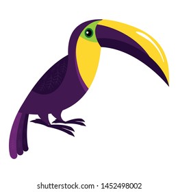 Feather toucan icon. Cartoon of feather toucan vector icon for web design isolated on white background