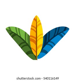feather tropical carnival decoration vector illustration design