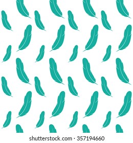 Feather vector art background design for fabric and decor. Seamless pattern