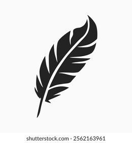 feather vector art silhouette isolated on white background