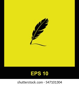 Feather vector black icon. Isolated illustration. Business picture.