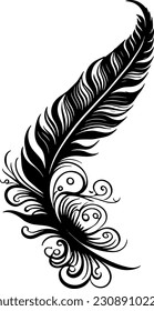 feather vector design high quality | elegant feather design illustration