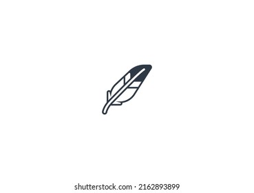 Feather vector flat emoticon. Isolated Feather emoji illustration. Feather icon