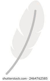 Feather Vektorgrafik flaches Symbol auf weißem Hintergrund.