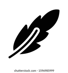 feather vector glyph flat icon 