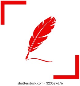 Feather vector icon.
