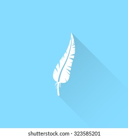 Feather vector icon.