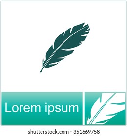Feather vector icon.