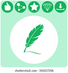 Feather vector icon.