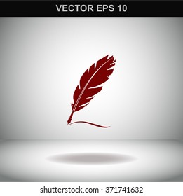 Feather vector icon.