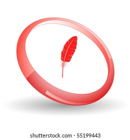 Feather. Vector icon.