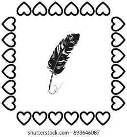 Feather vector icon