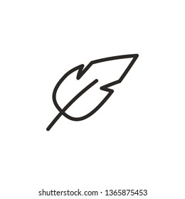 Feather vector icon. Element of design tool for mobile concept and web apps vector. Thin line icon for website design and development, app development. Vector icon